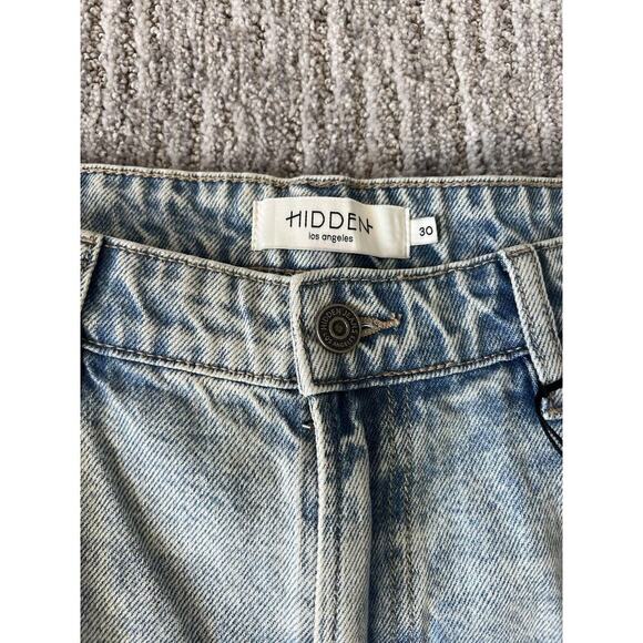 NWT Hidden Size 30” waist high Rise boyfriend straight leg jeans ripped distress - Picture 2 of 7